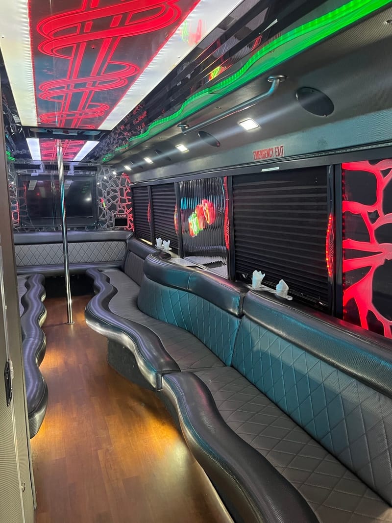 Interior picture photo of a 30-Passenger Limo Party Bus from Busbie